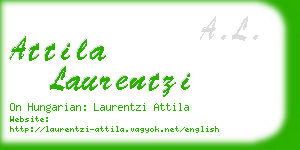 attila laurentzi business card